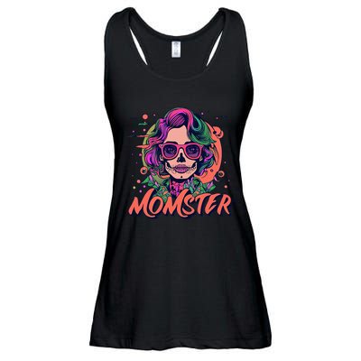 Momster Monster Mom Halloween Skeleton Spooky Mom Mama Ladies Essential Flowy Tank