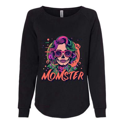 Momster Monster Mom Halloween Skeleton Spooky Mom Mama Womens California Wash Sweatshirt