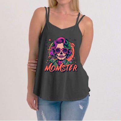 Momster Monster Mom Halloween Skeleton Spooky Mom Mama Women's Strappy Tank