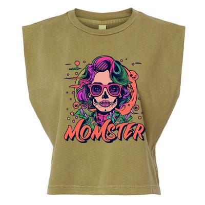 Momster Monster Mom Halloween Skeleton Spooky Mom Mama Garment-Dyed Women's Muscle Tee