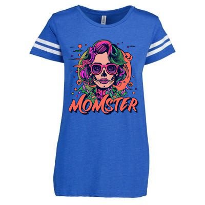 Momster Monster Mom Halloween Skeleton Spooky Mom Mama Enza Ladies Jersey Football T-Shirt