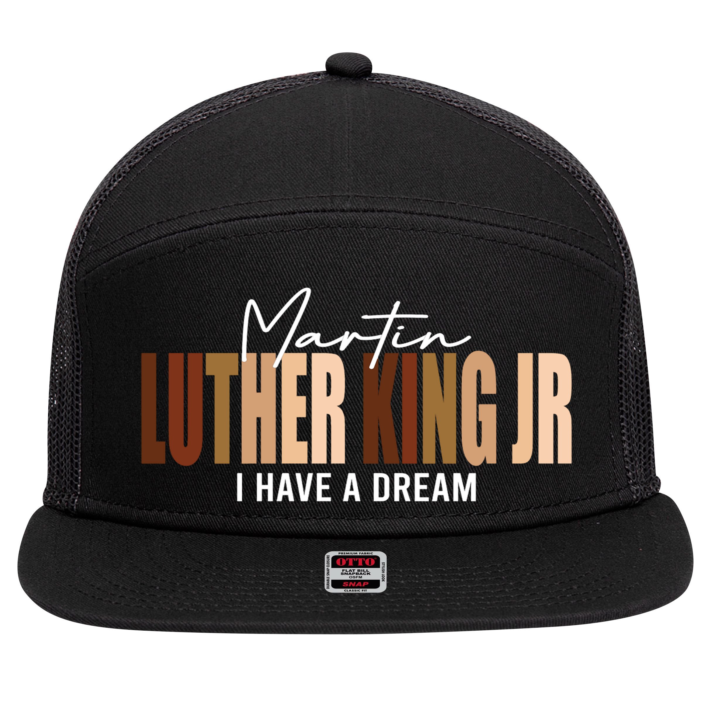 Melanin MLK Martin Luther King Jr. I Have Dream Cool 7 Panel Mesh Trucker Snapback Hat