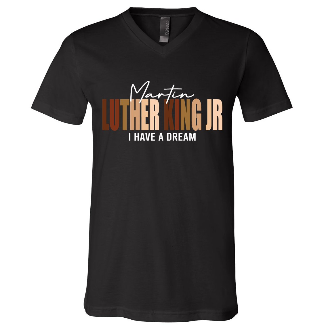 Melanin MLK Martin Luther King Jr. I Have Dream Cool V-Neck T-Shirt