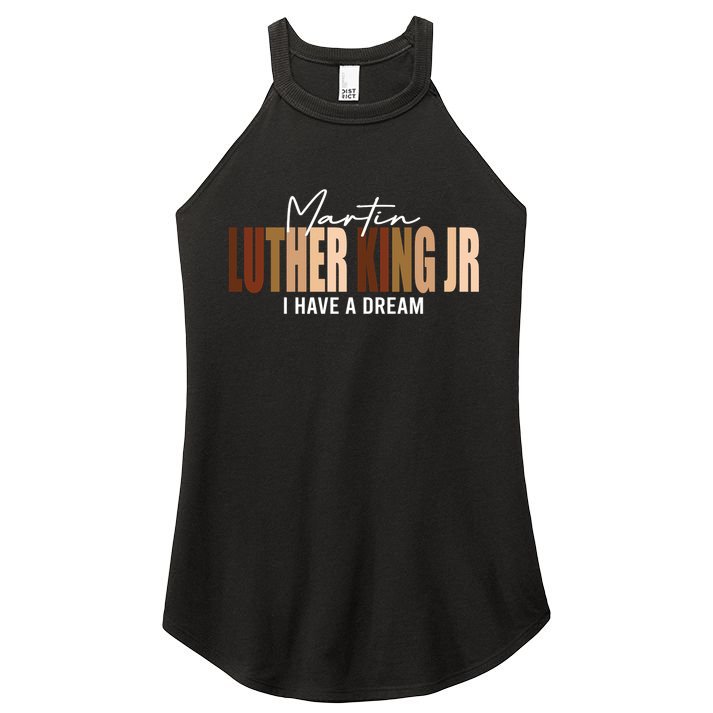 Melanin MLK Martin Luther King Jr. I Have Dream Cool Women's Perfect Tri Rocker Tank