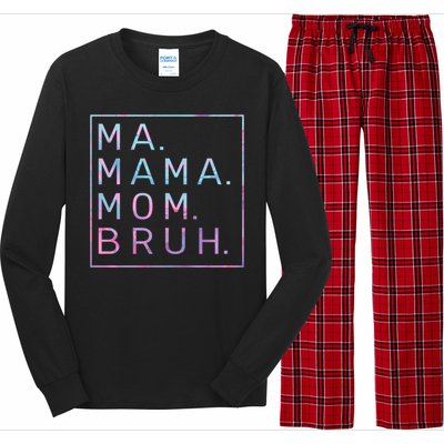 Ma Mama Mom Bruh Tie Dye Gift Long Sleeve Pajama Set