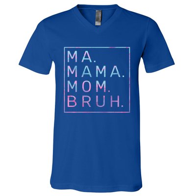 Ma Mama Mom Bruh Tie Dye Gift V-Neck T-Shirt