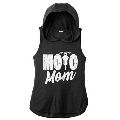 Moto Mom Motorcycle Motocross Dirt Bike Racing Women Gift Ladies PosiCharge Tri-Blend Wicking Draft Hoodie Tank