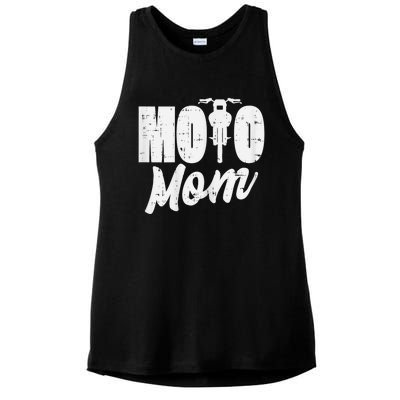 Moto Mom Motorcycle Motocross Dirt Bike Racing Women Gift Ladies PosiCharge Tri-Blend Wicking Tank