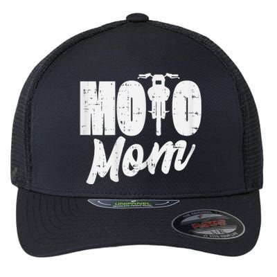 Moto Mom Motorcycle Motocross Dirt Bike Racing Women Gift Flexfit Unipanel Trucker Cap