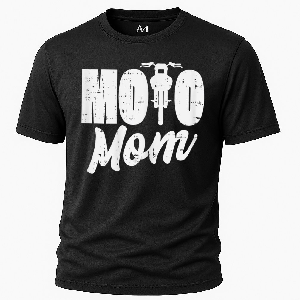Moto Mom Motorcycle Motocross Dirt Bike Racing Women Gift Cooling Performance Crew T-Shirt