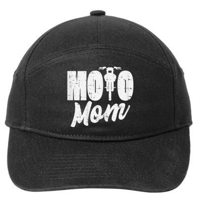 Moto Mom Motorcycle Motocross Dirt Bike Racing Women Gift 7-Panel Snapback Hat