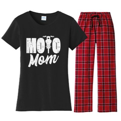 Moto Mom Motorcycle Motocross Dirt Bike Racing Women Gift Women's Flannel Pajama Set