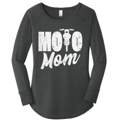 Moto Mom Motorcycle Motocross Dirt Bike Racing Women Gift Women's Perfect Tri Tunic Long Sleeve Shirt