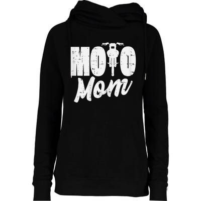 Moto Mom Motorcycle Motocross Dirt Bike Racing Women Gift Womens Funnel Neck Pullover Hood