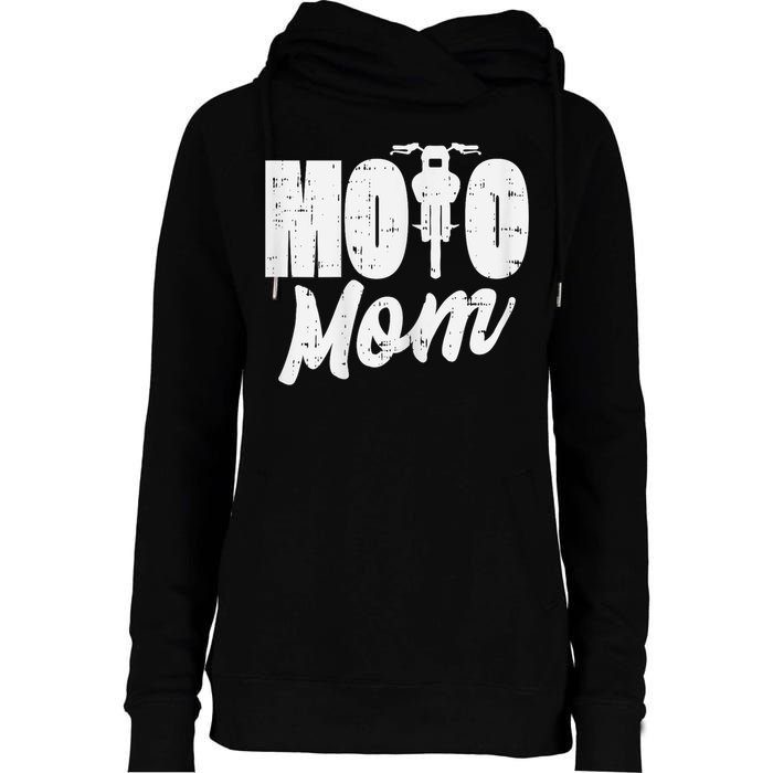 Moto Mom Motorcycle Motocross Dirt Bike Racing Women Gift Womens Funnel Neck Pullover Hood