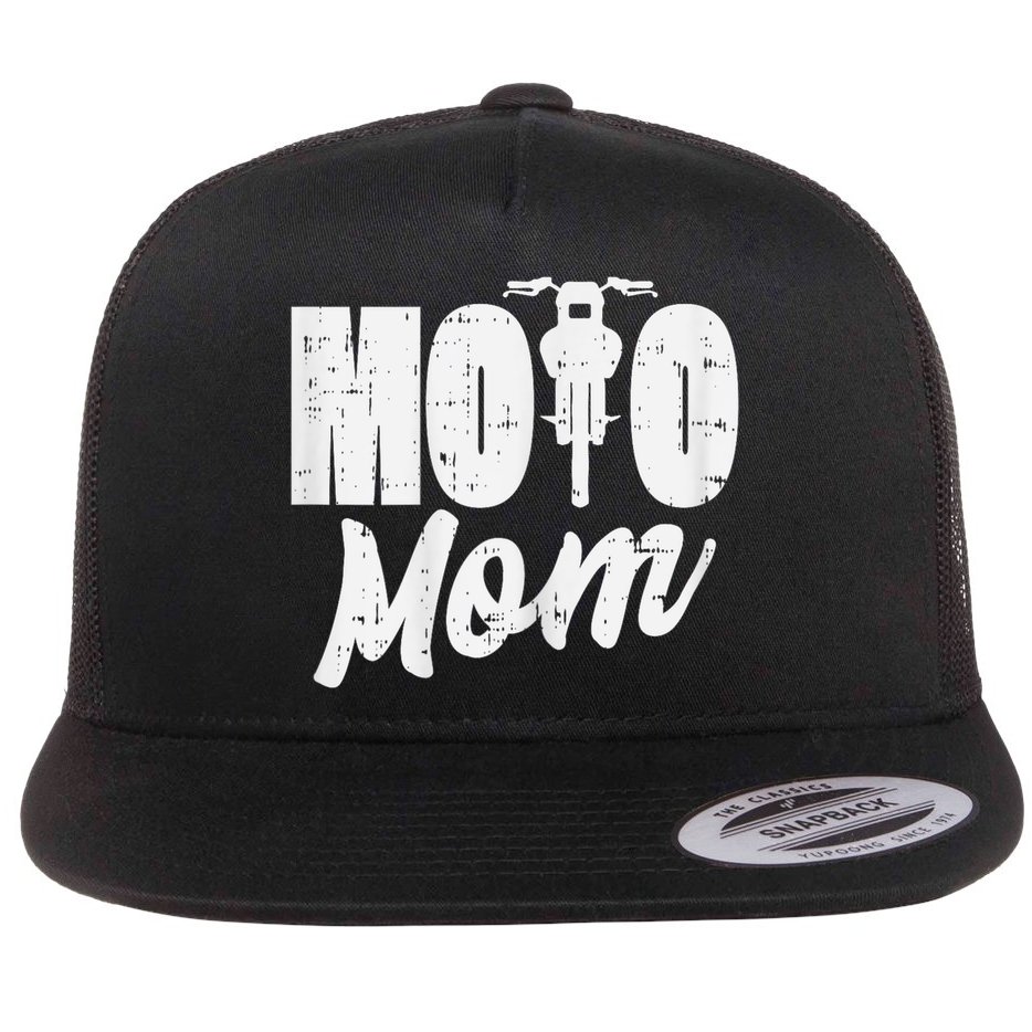 Moto Mom Motorcycle Motocross Dirt Bike Racing Women Gift Flat Bill Trucker Hat