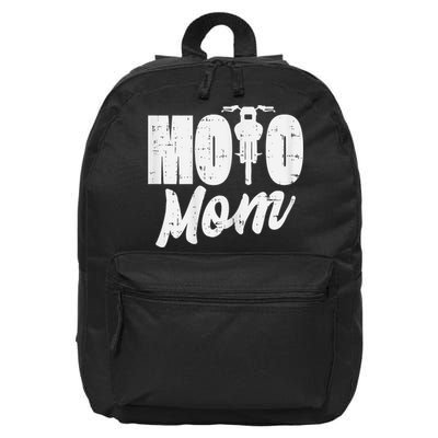 Moto Mom Motorcycle Motocross Dirt Bike Racing Women Gift 16 in Basic Backpack