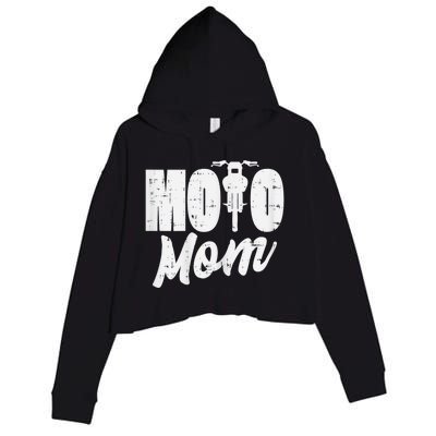 Moto Mom Motorcycle Motocross Dirt Bike Racing Women Gift Crop Fleece Hoodie