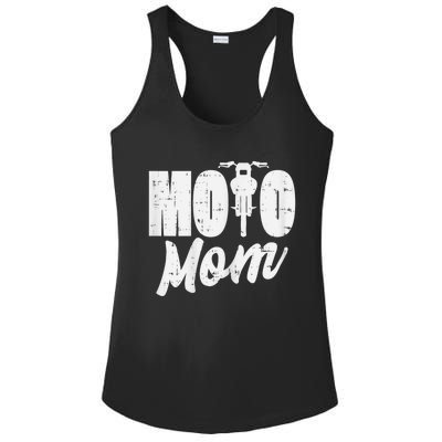 Moto Mom Motorcycle Motocross Dirt Bike Racing Women Gift Ladies PosiCharge Competitor Racerback Tank