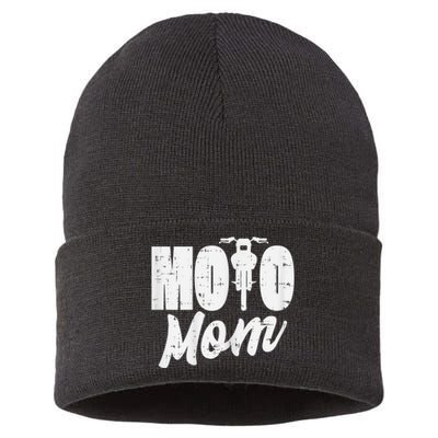 Moto Mom Motorcycle Motocross Dirt Bike Racing Women Gift Sustainable Knit Beanie