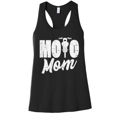 Moto Mom Motorcycle Motocross Dirt Bike Racing Women Gift Women's Racerback Tank