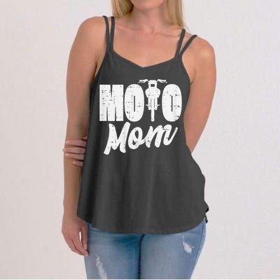 Moto Mom Motorcycle Motocross Dirt Bike Racing Women Gift Women's Strappy Tank