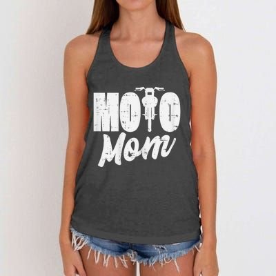 Moto Mom Motorcycle Motocross Dirt Bike Racing Women Gift Women's Knotted Racerback Tank