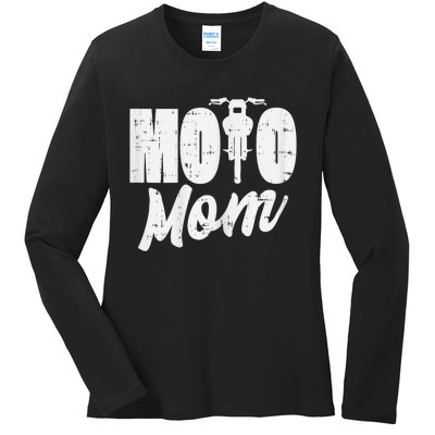 Moto Mom Motorcycle Motocross Dirt Bike Racing Women Gift Ladies Long Sleeve Shirt