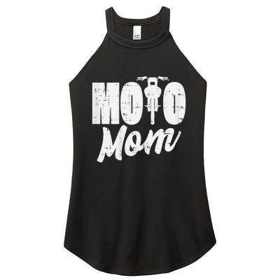 Moto Mom Motorcycle Motocross Dirt Bike Racing Women Gift Women's Perfect Tri Rocker Tank