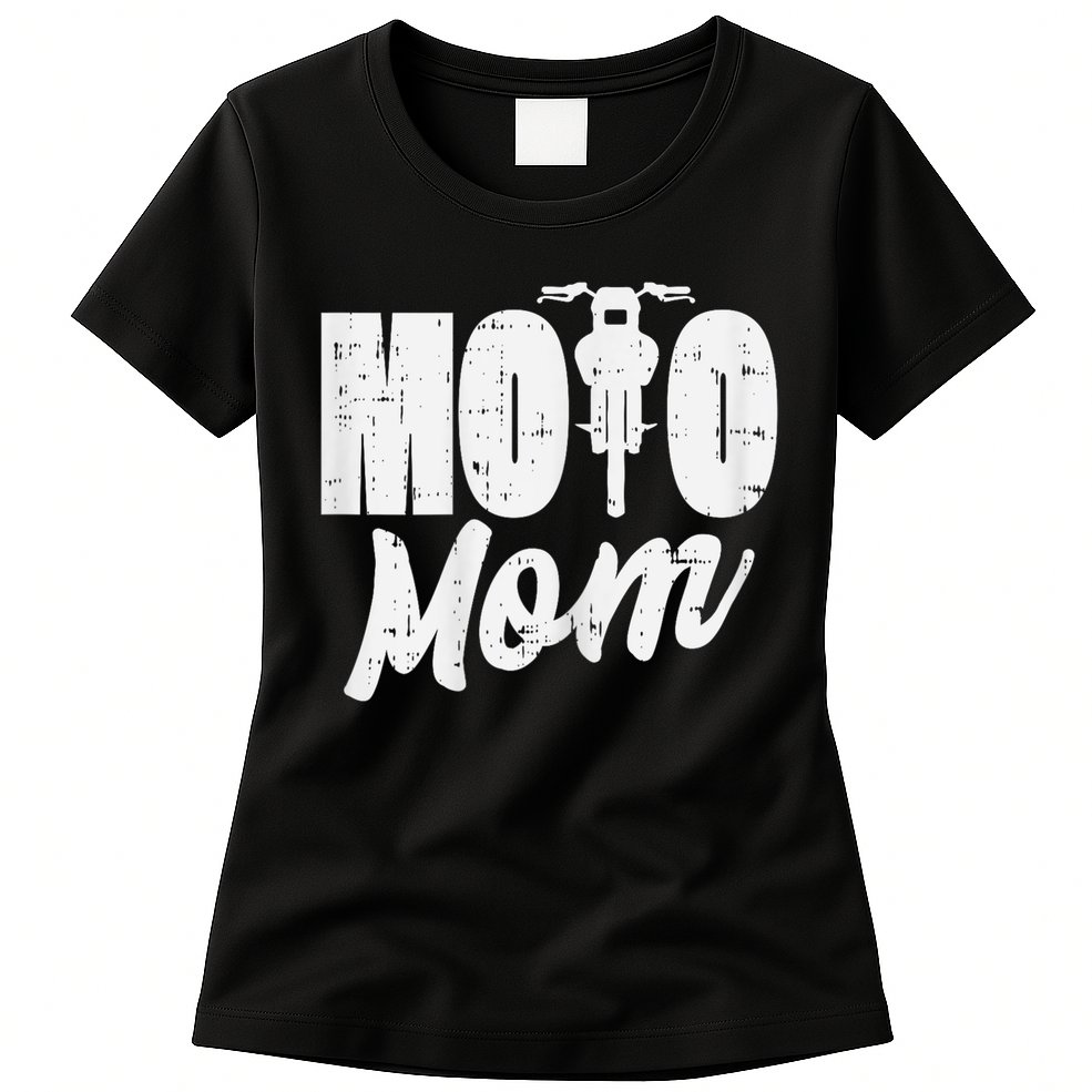 Moto Mom Motorcycle Motocross Dirt Bike Racing Women Gift Womens T-Shirt