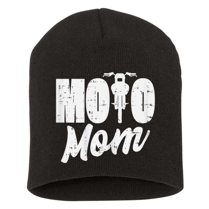 Moto Mom Motorcycle Motocross Dirt Bike Racing Women Gift Short Acrylic Beanie