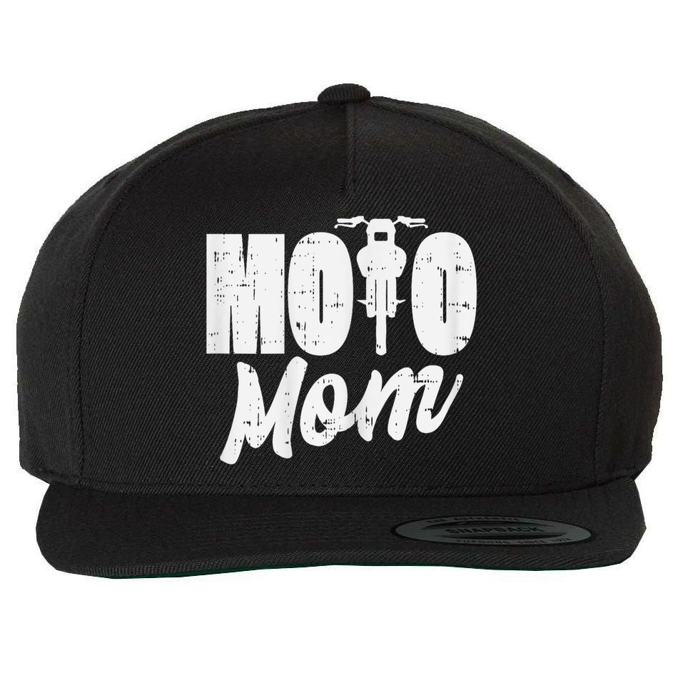 Moto Mom Motorcycle Motocross Dirt Bike Racing Women Gift Wool Snapback Cap