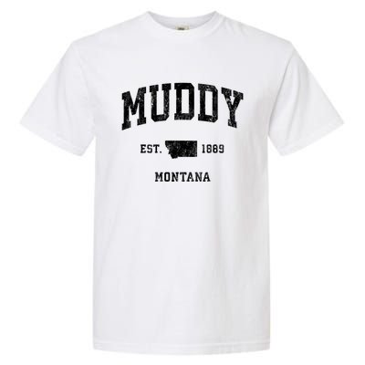 Muddy Montana Mt Vintage Athletic Black Sports Design Meaningful Gift Garment-Dyed Heavyweight T-Shirt