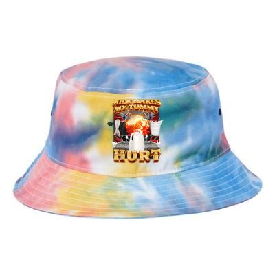 Milk Makes My Tummy Hurt Funny Meme Tie Dye Newport Bucket Hat