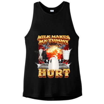 Milk Makes My Tummy Hurt Funny Meme Ladies PosiCharge Tri-Blend Wicking Tank