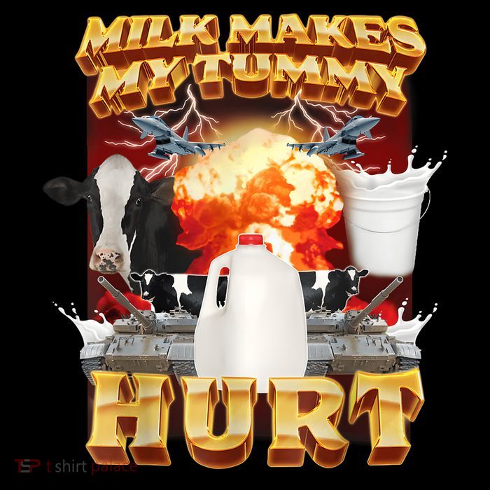 Milk Makes My Tummy Hurt Funny Meme Impact Tech Backpack