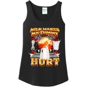 Milk Makes My Tummy Hurt Funny Meme Ladies Essential Tank