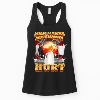 Milk Makes My Tummy Hurt Funny Meme Womens Tank Top