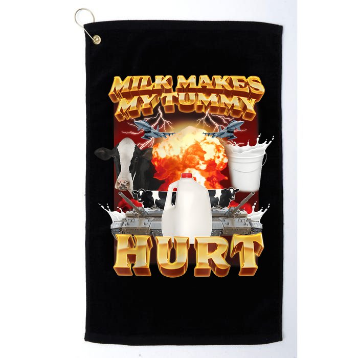 Milk Makes My Tummy Hurt Funny Meme Golf Towel