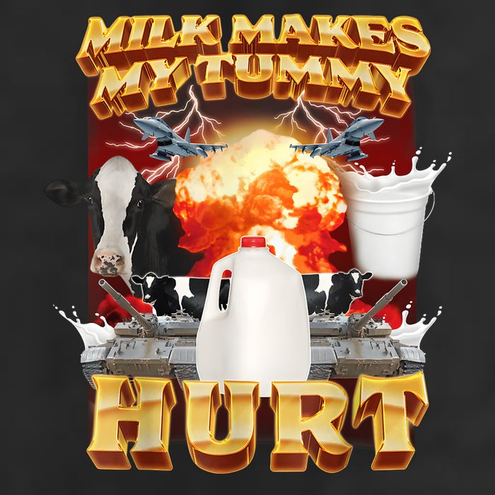 Milk Makes My Tummy Hurt Funny Meme Golf Towel