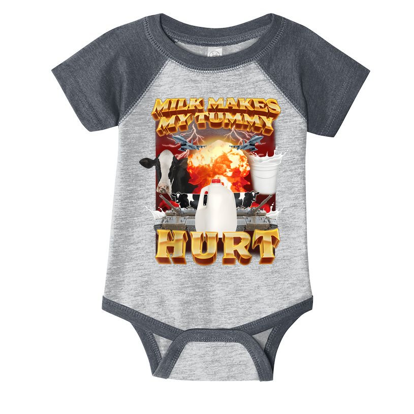 Milk Makes My Tummy Hurt Funny Meme Infant Baby Jersey Bodysuit