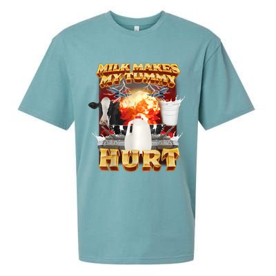 Milk Makes My Tummy Hurt Funny Meme Sueded Cloud Jersey T-Shirt