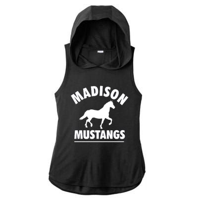 Madison Mustangs Ladies PosiCharge Tri-Blend Wicking Draft Hoodie Tank