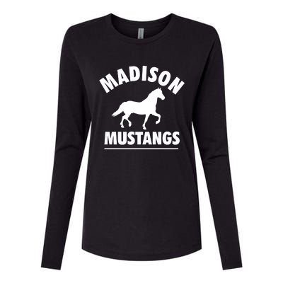 Madison Mustangs Womens Cotton Relaxed Long Sleeve T-Shirt