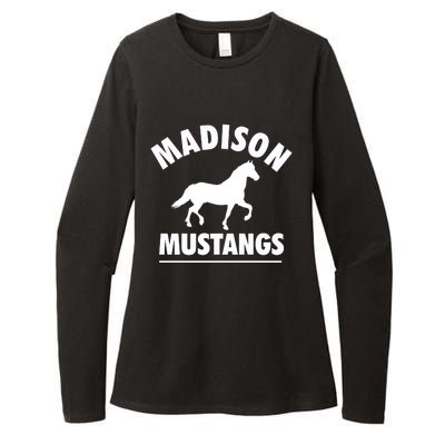 Madison Mustangs Womens CVC Long Sleeve Shirt