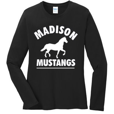 Madison Mustangs Ladies Long Sleeve Shirt