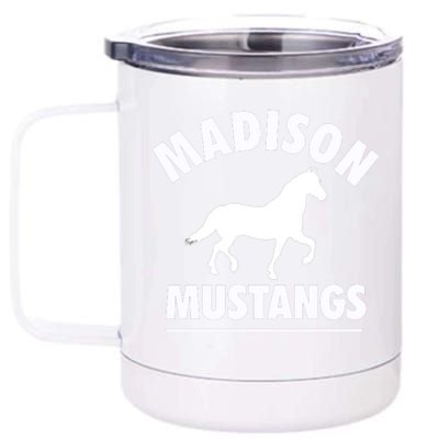 Madison Mustangs 12 oz Stainless Steel Tumbler Cup