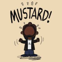 Mustard Meme Drawstring Bag