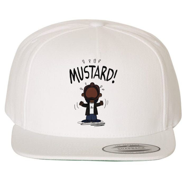 Mustard Meme Wool Snapback Cap