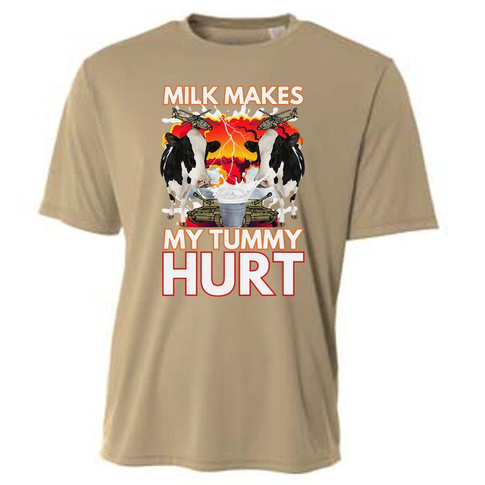 Milk Makes My Tummy Hurt Funny Sarcasm Oddly Specific Meme Cooling Performance Crew T-Shirt